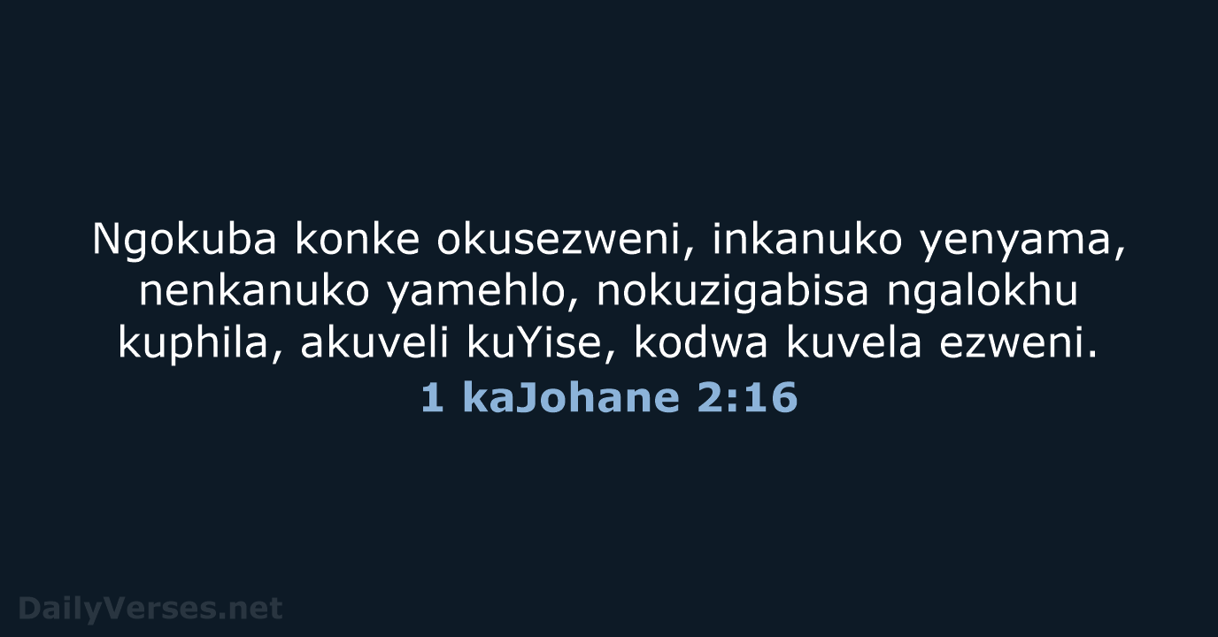 1 kaJohane 2:16 - ZUL59