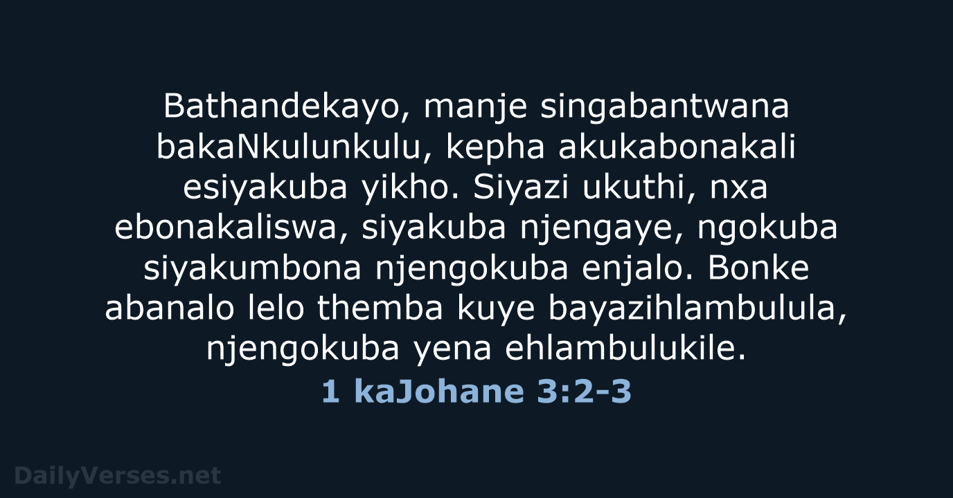 1 kaJohane 3:2-3 - ZUL59