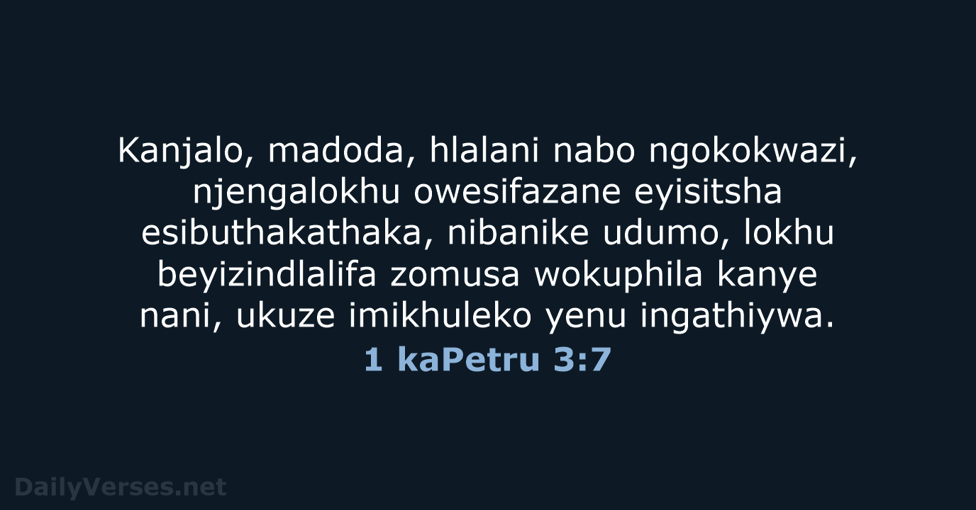 1 kaPetru 3:7 - ZUL59