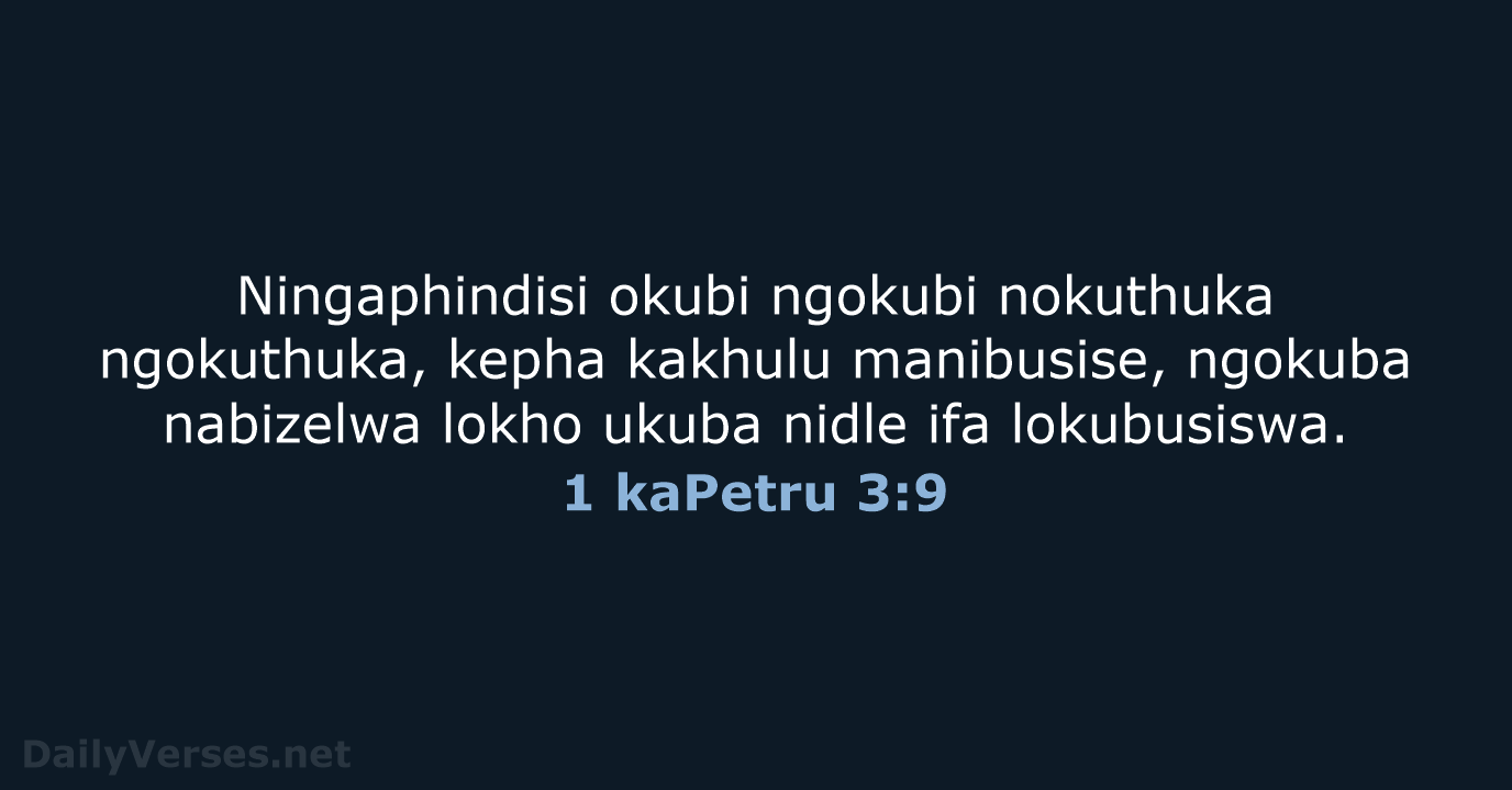 1 kaPetru 3:9 - ZUL59