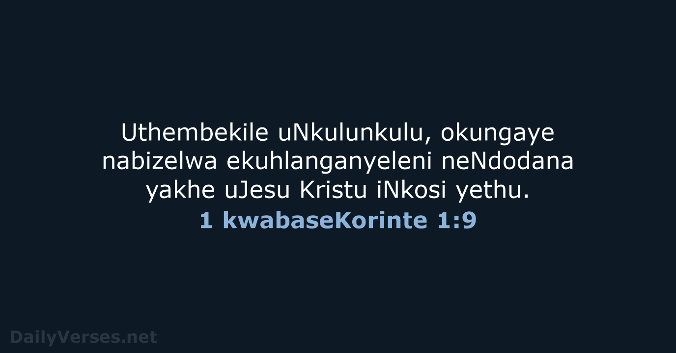 1 kwabaseKorinte 1:9 - ZUL59