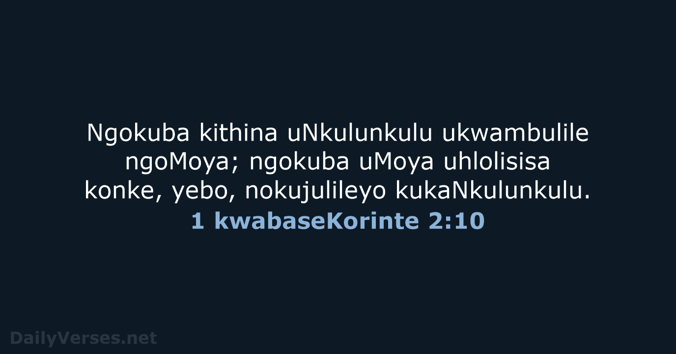 1 kwabaseKorinte 2:10 - ZUL59