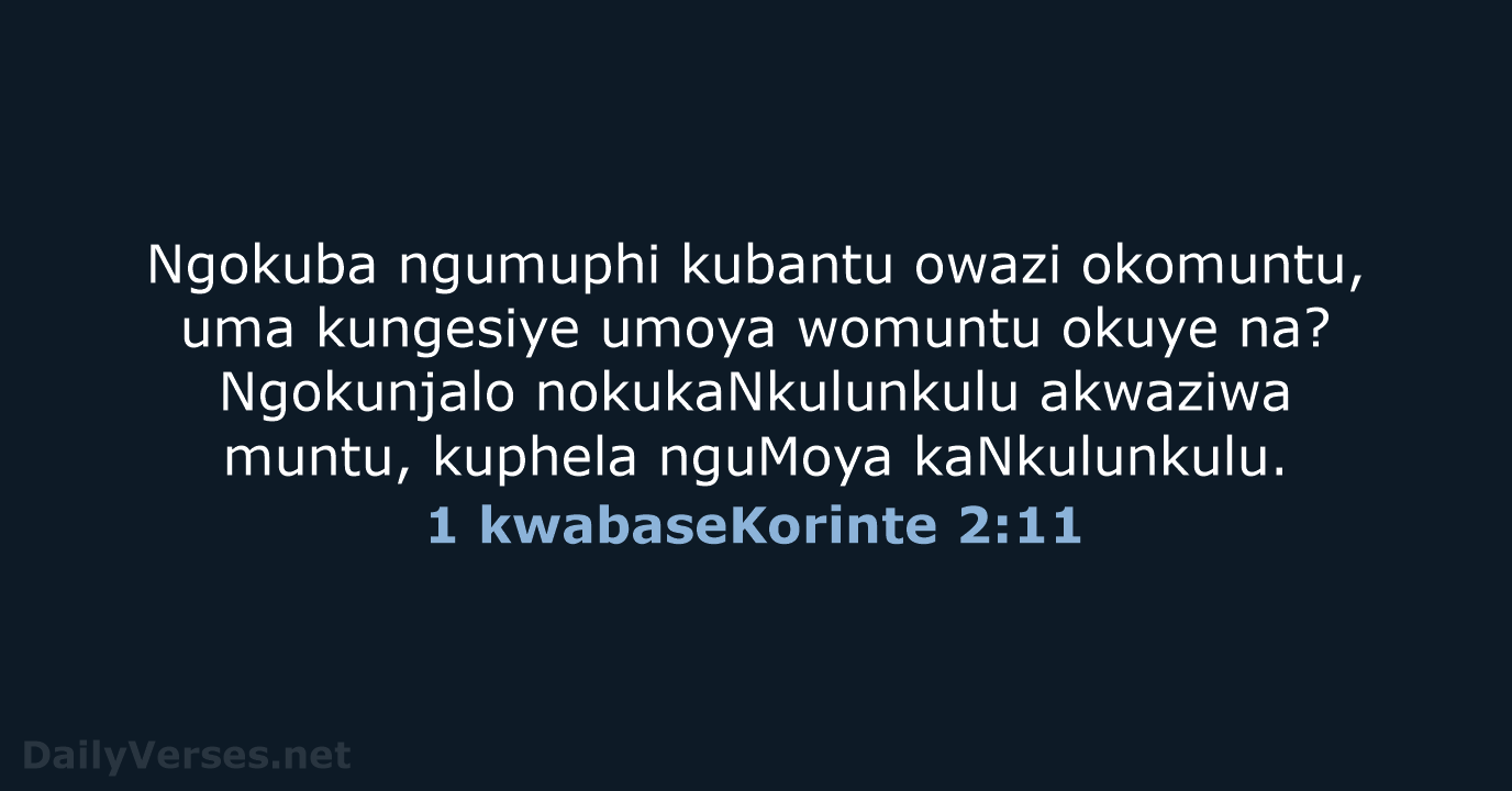 1 kwabaseKorinte 2:11 - ZUL59