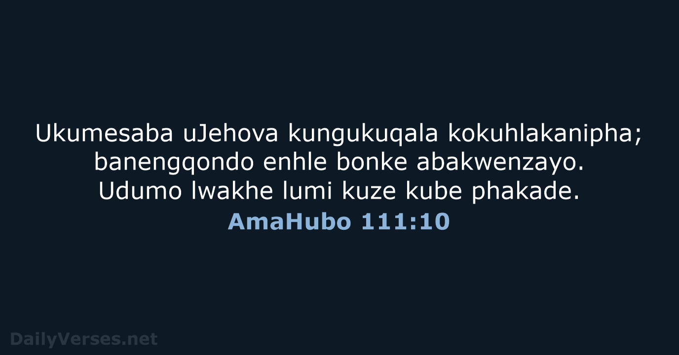 AmaHubo 111:10 - ZUL59