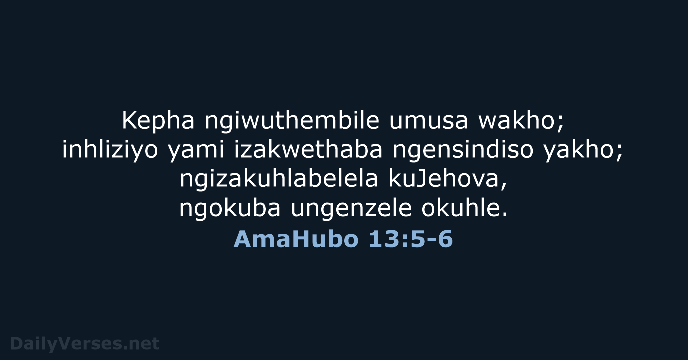 AmaHubo 13:5-6 - ZUL59