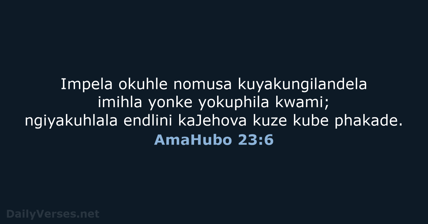 AmaHubo 23:6 - ZUL59