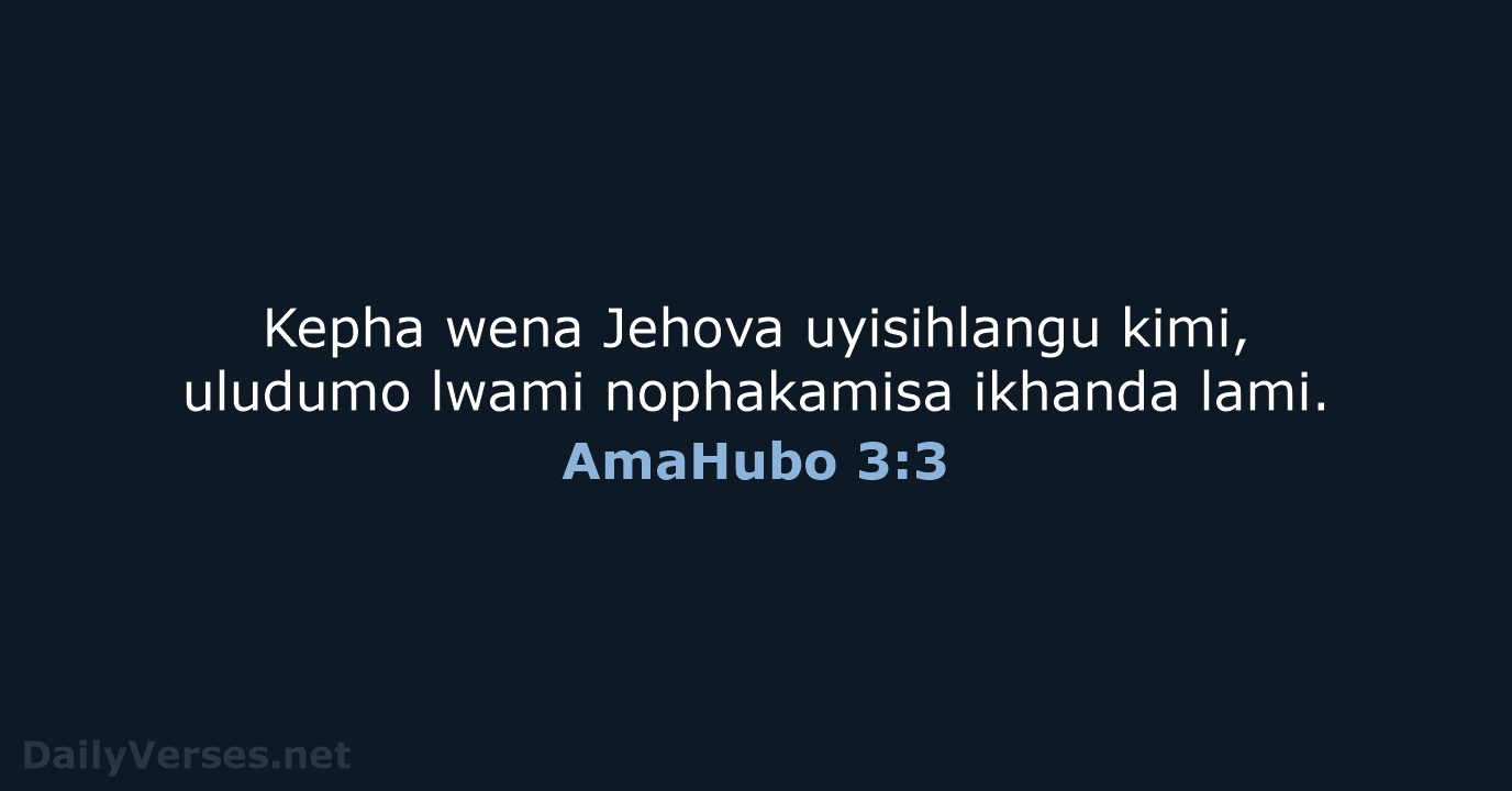 Kepha wena Jehova uyisihlangu kimi, uludumo lwami nophakamisa ikhanda lami. AmaHubo 3:3