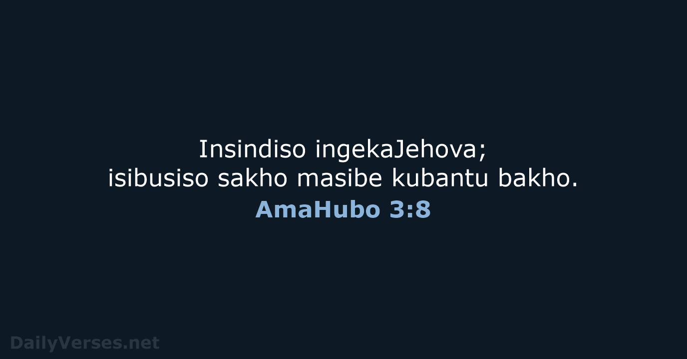 AmaHubo 3:8 - ZUL59
