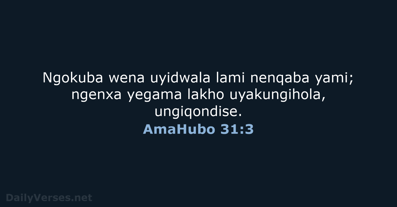 AmaHubo 31:3 - ZUL59