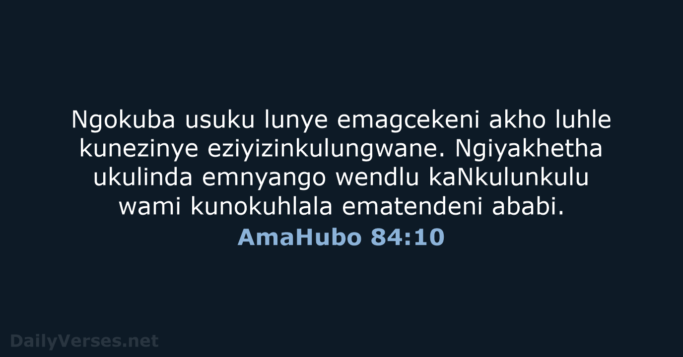 AmaHubo 84:10 - ZUL59