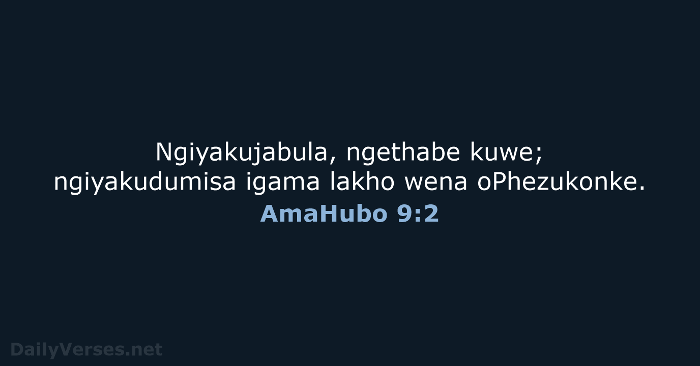 AmaHubo 9:2 - ZUL59