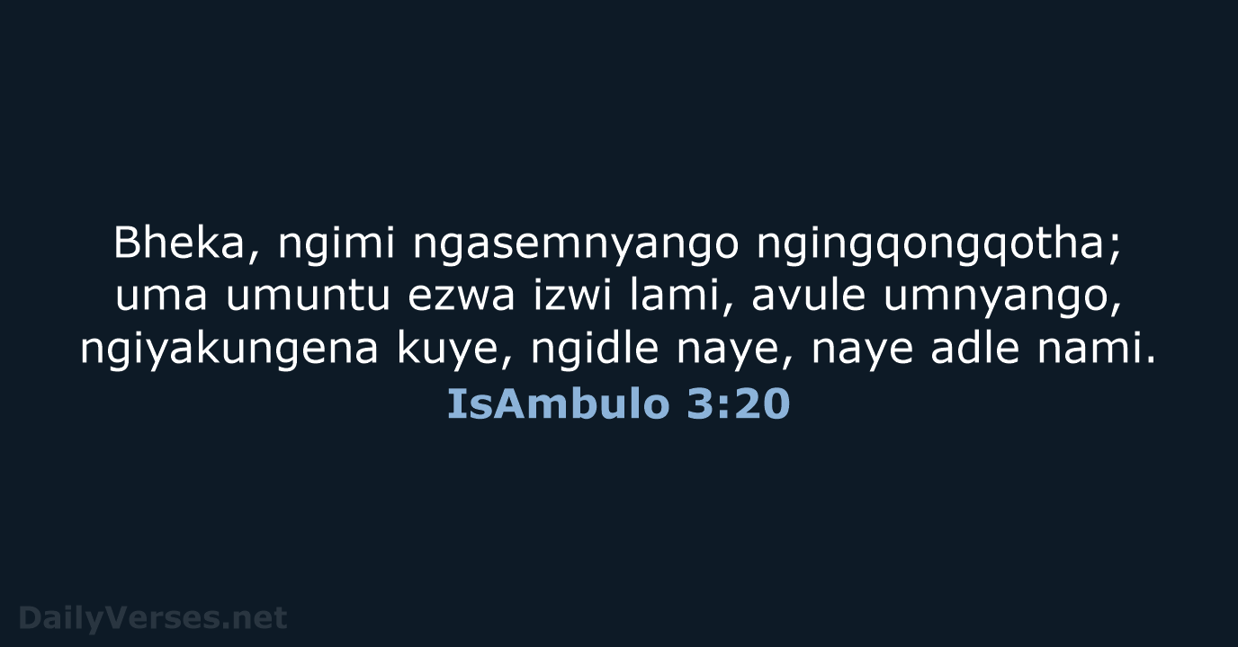 IsAmbulo 3:20 - ZUL59