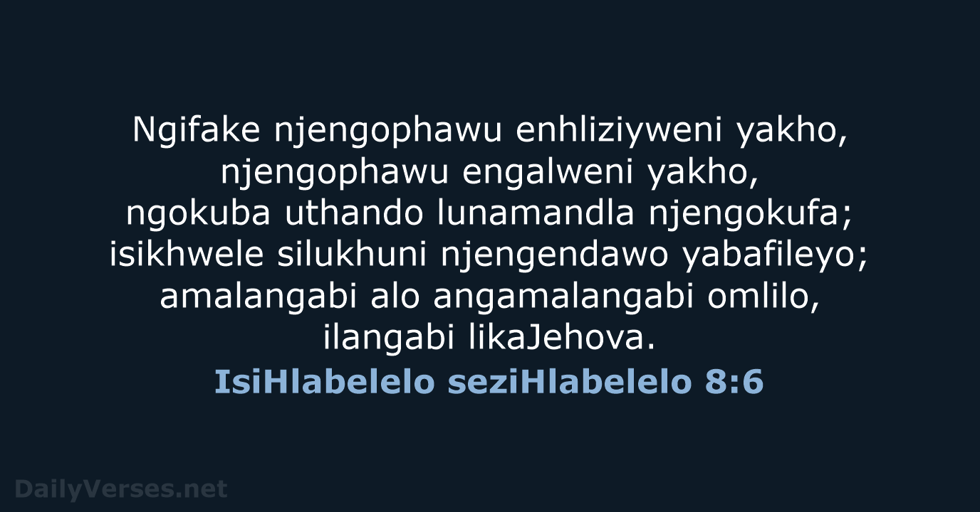 IsiHlabelelo seziHlabelelo 8:6 - ZUL59