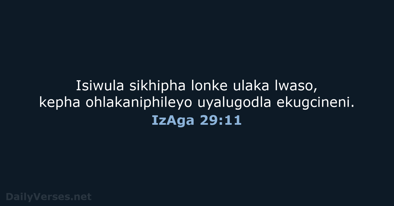 IzAga 29:11 - ZUL59