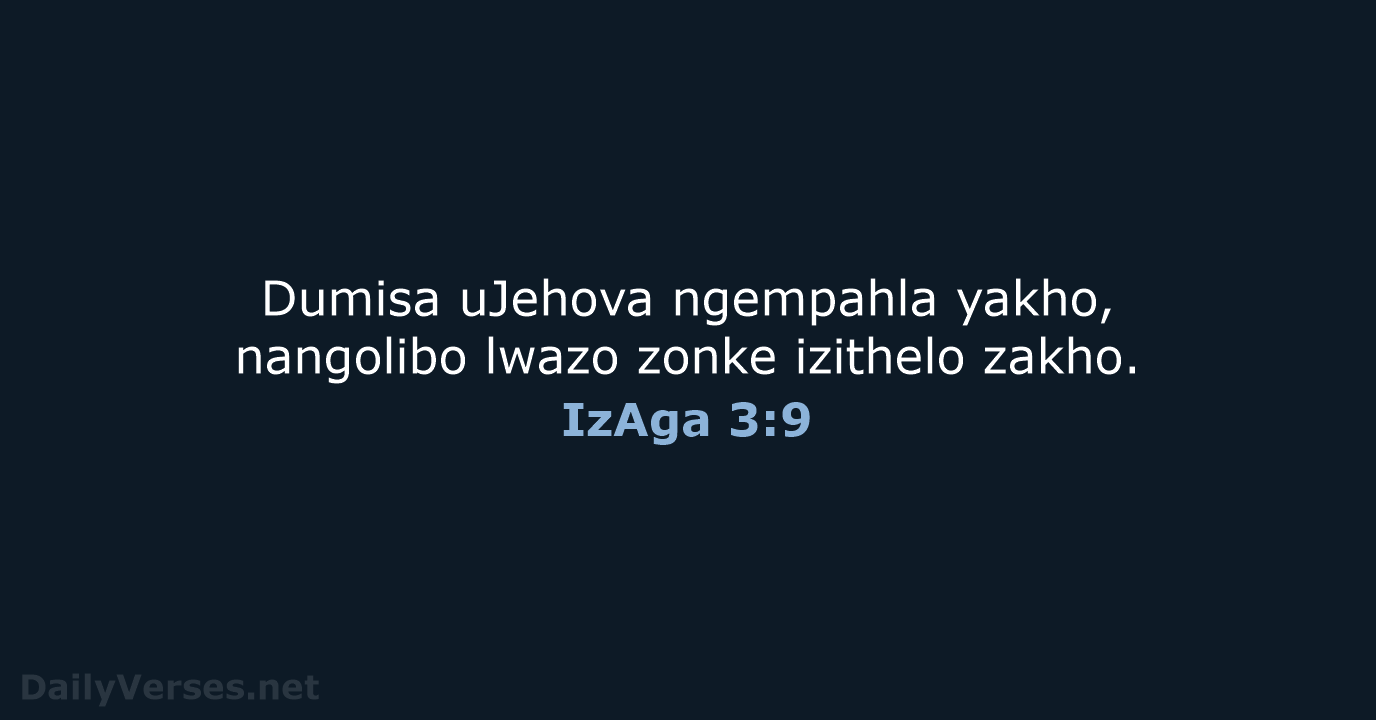 IzAga 3:9 - ZUL59