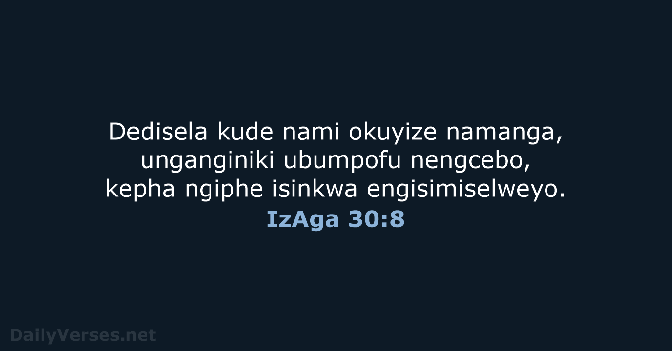 IzAga 30:8 - ZUL59