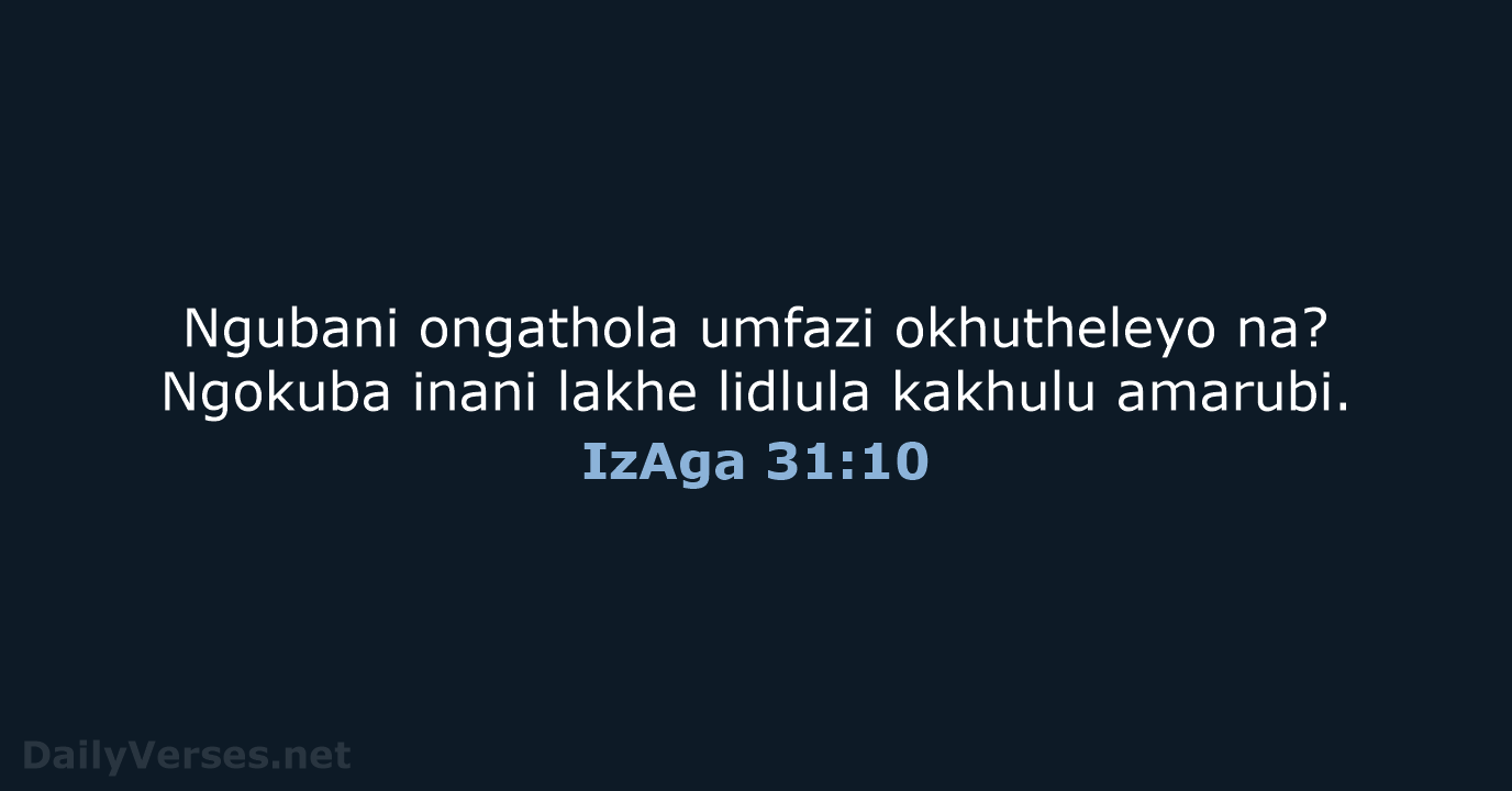 IzAga 31:10 - ZUL59