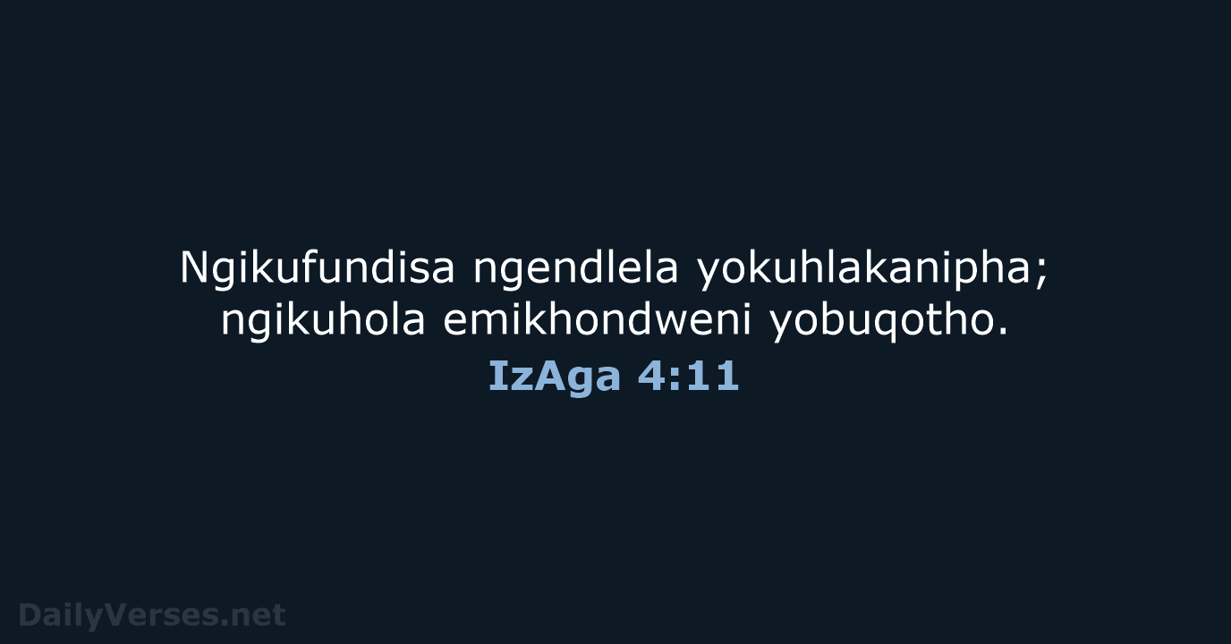 IzAga 4:11 - ZUL59