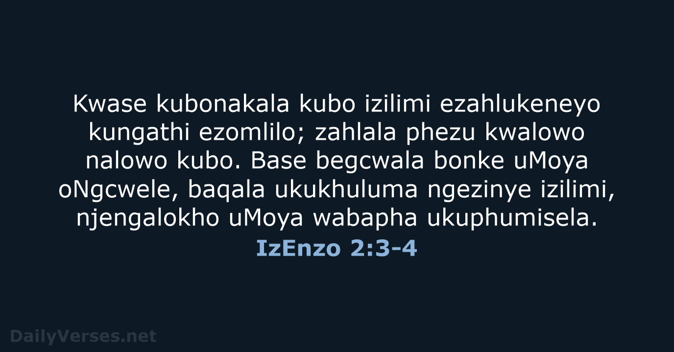 IzEnzo 2:3-4 - ZUL59