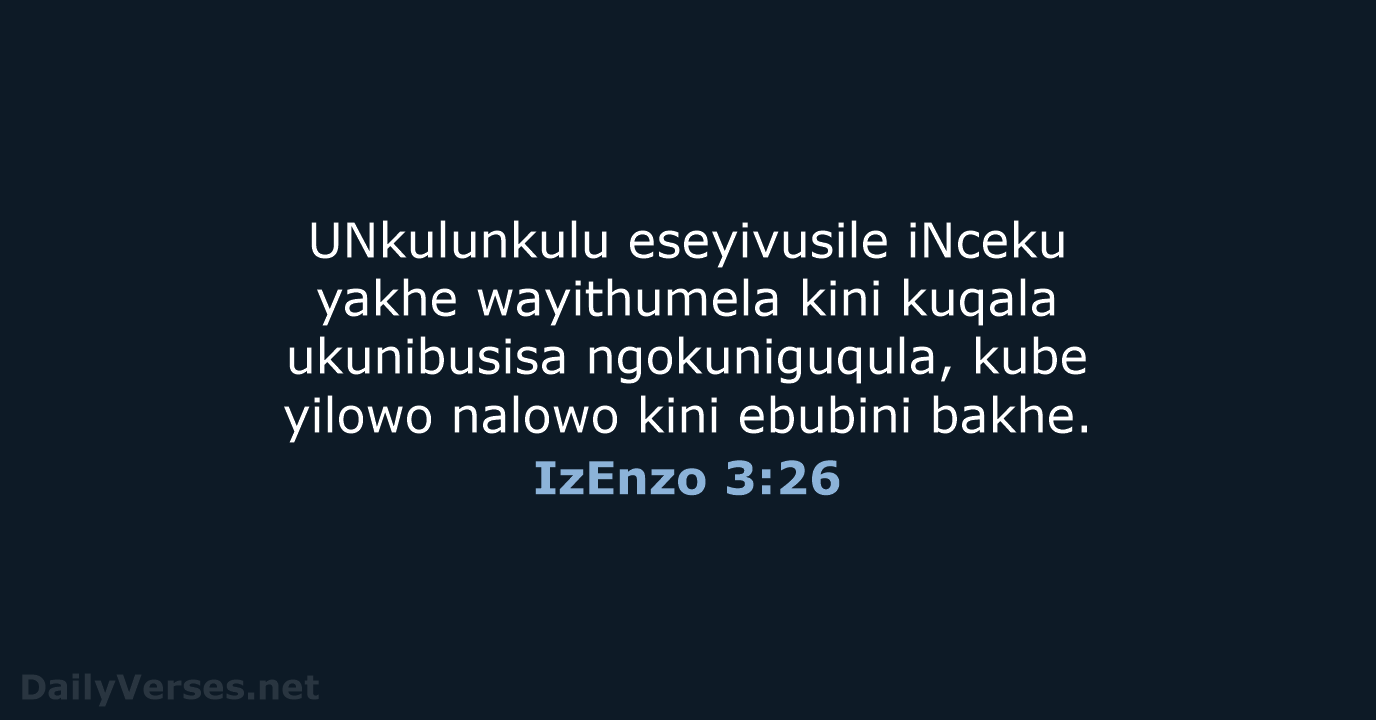IzEnzo 3:26 - ZUL59