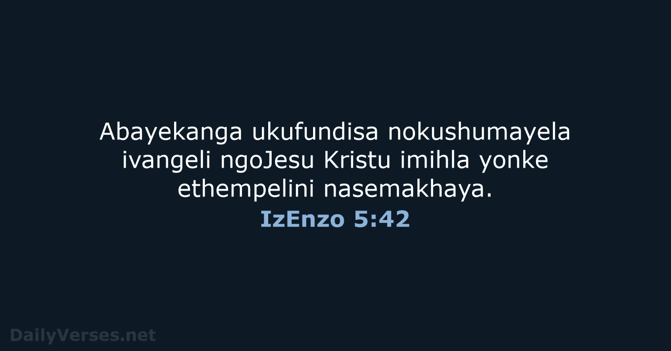 IzEnzo 5:42 - ZUL59