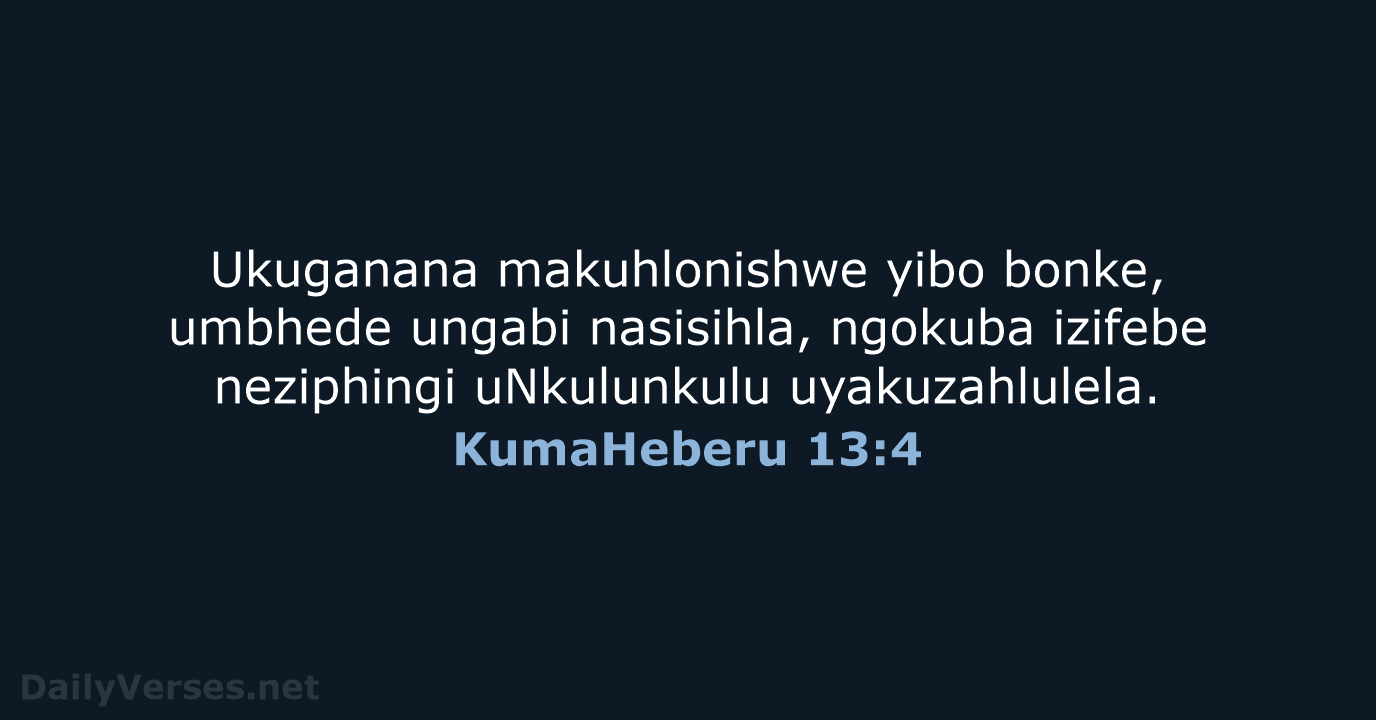 KumaHeberu 13:4 - ZUL59