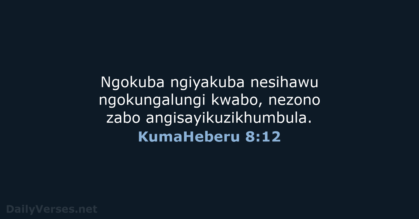 KumaHeberu 8:12 - ZUL59