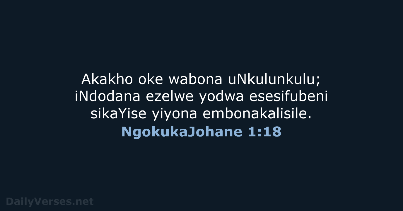 NgokukaJohane 1:18 - ZUL59