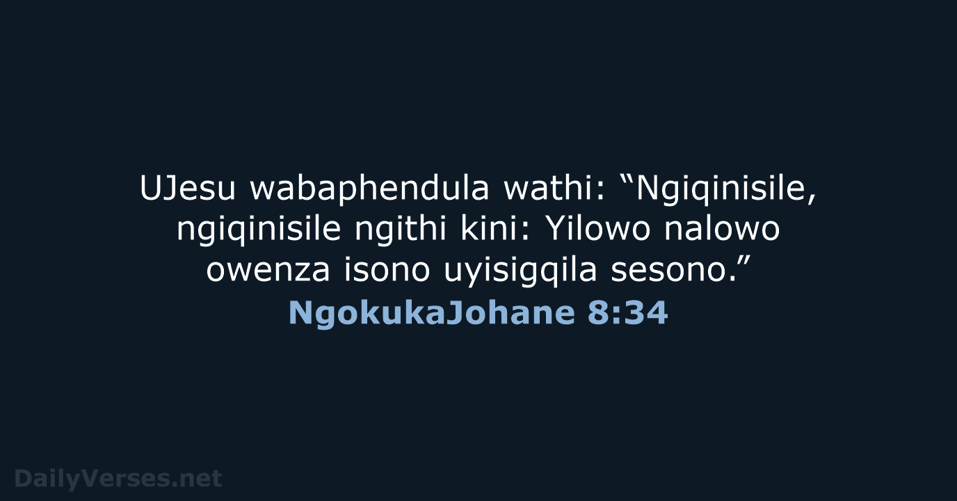NgokukaJohane 8:34 - ZUL59