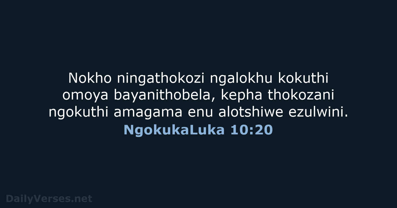 NgokukaLuka 10:20 - ZUL59