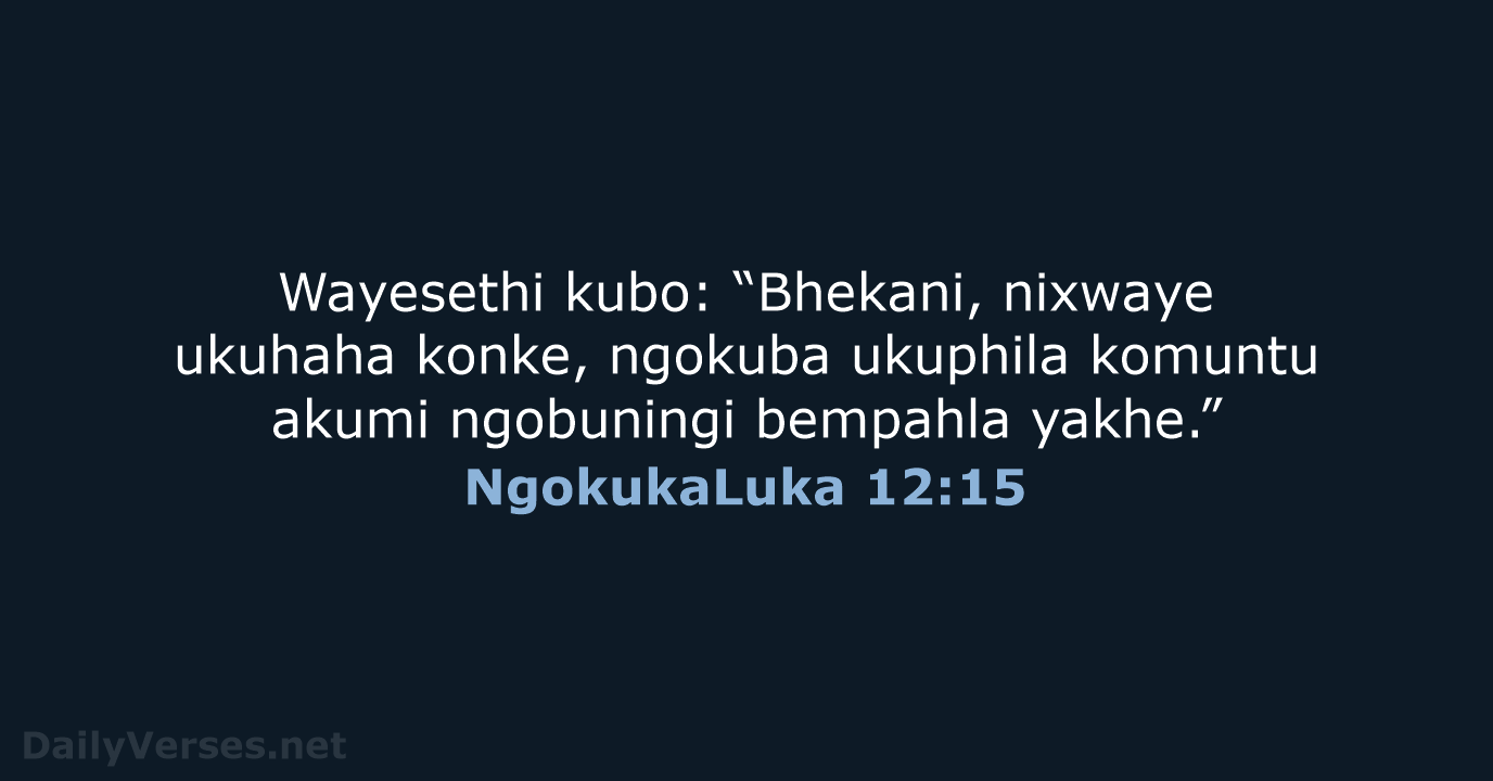 NgokukaLuka 12:15 - ZUL59