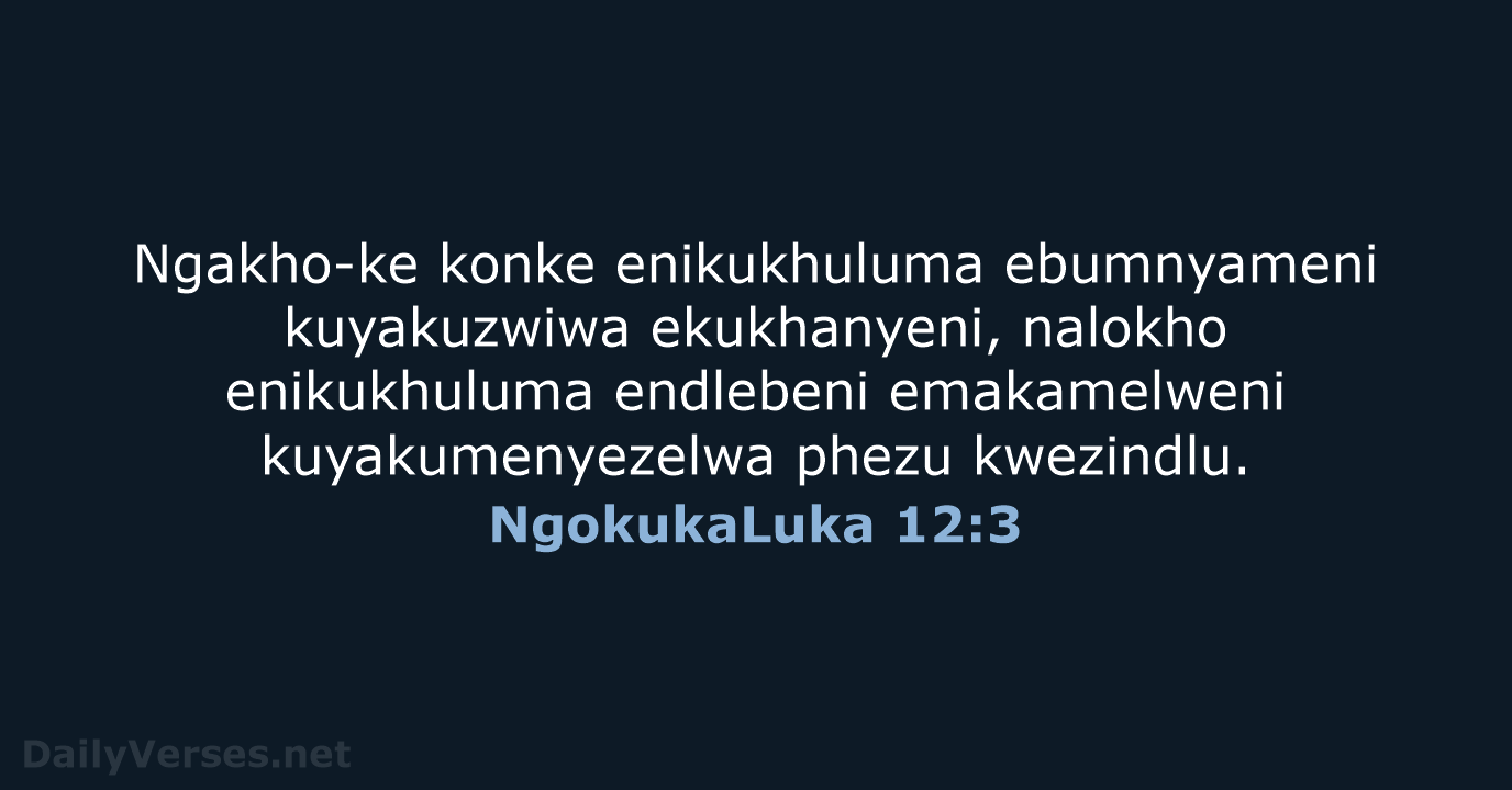 NgokukaLuka 12:3 - ZUL59