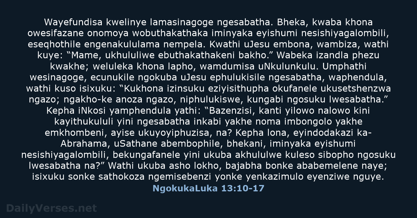 NgokukaLuka 13:10-17 - ZUL59