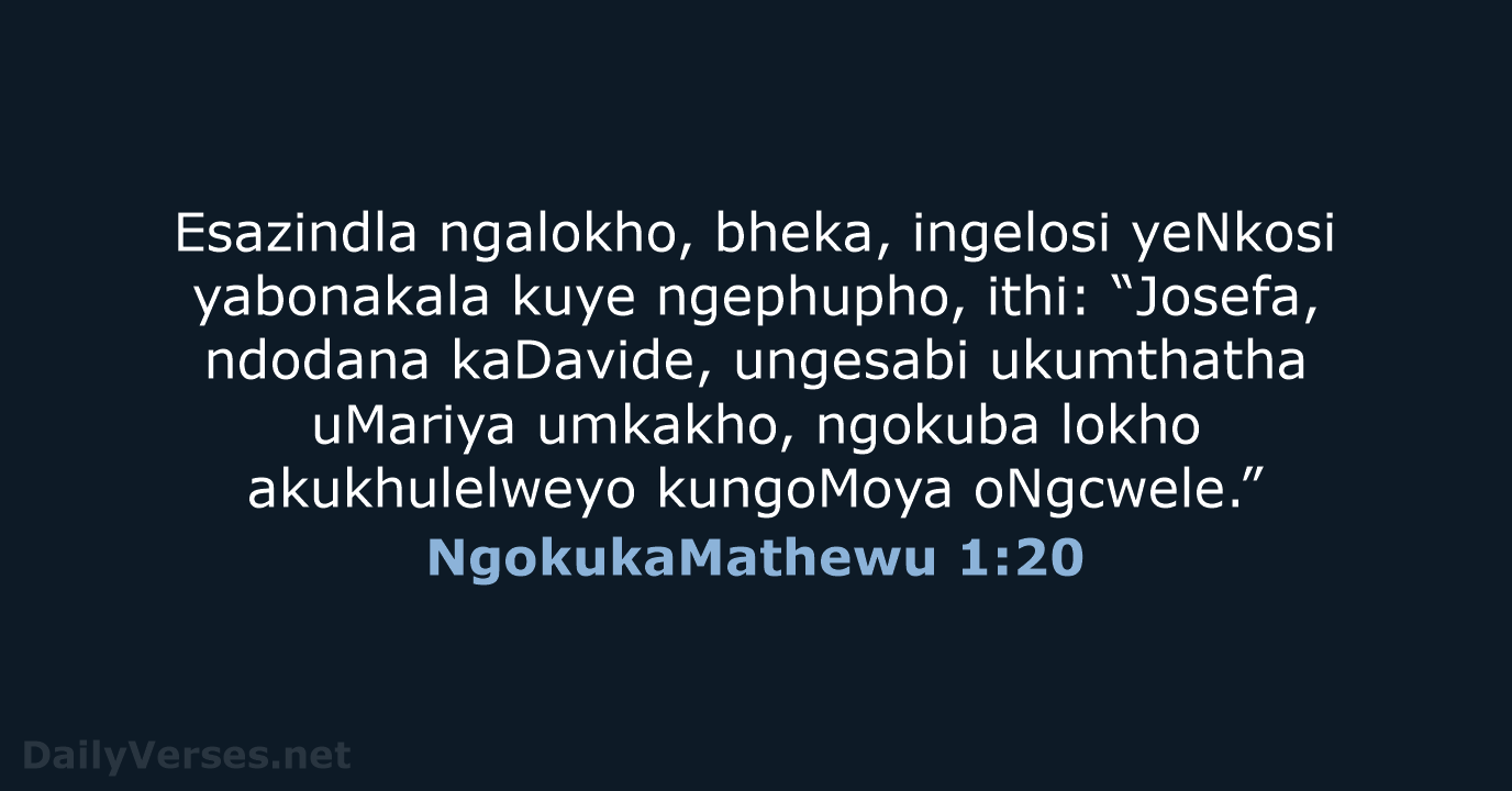 NgokukaMathewu 1:20 - ZUL59