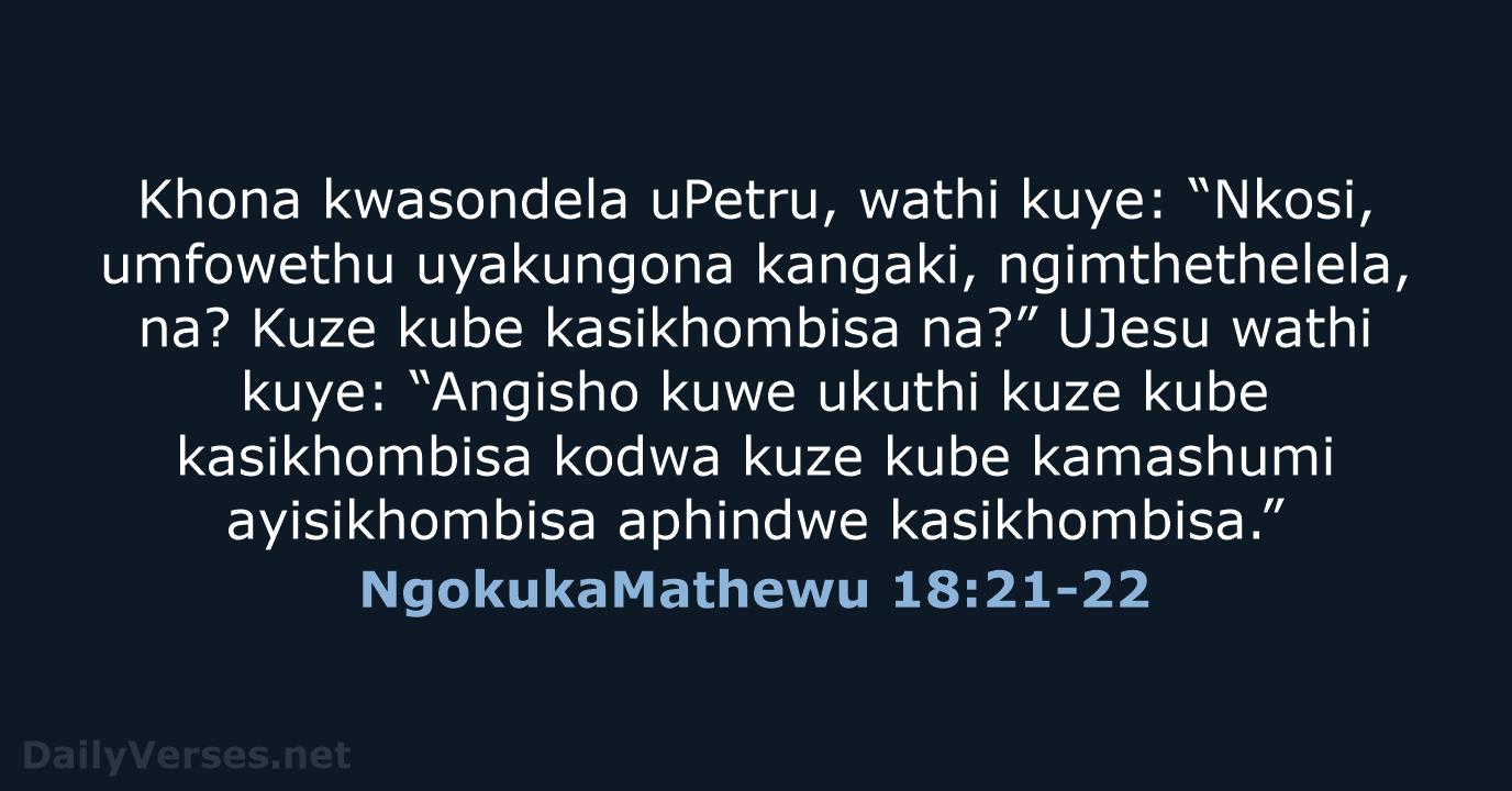 NgokukaMathewu 18:21-22 - ZUL59