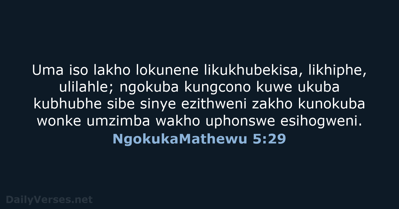 NgokukaMathewu 5:29 - ZUL59