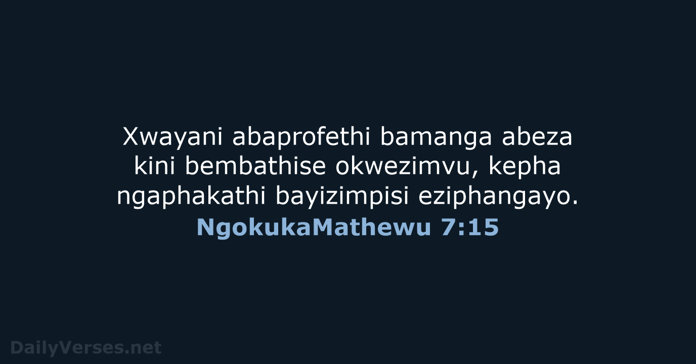 NgokukaMathewu 7:15 - ZUL59