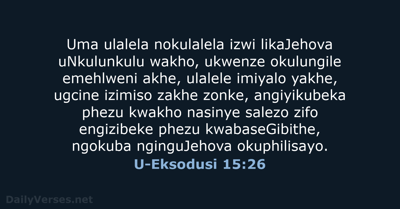 U-Eksodusi 15:26 - ZUL59