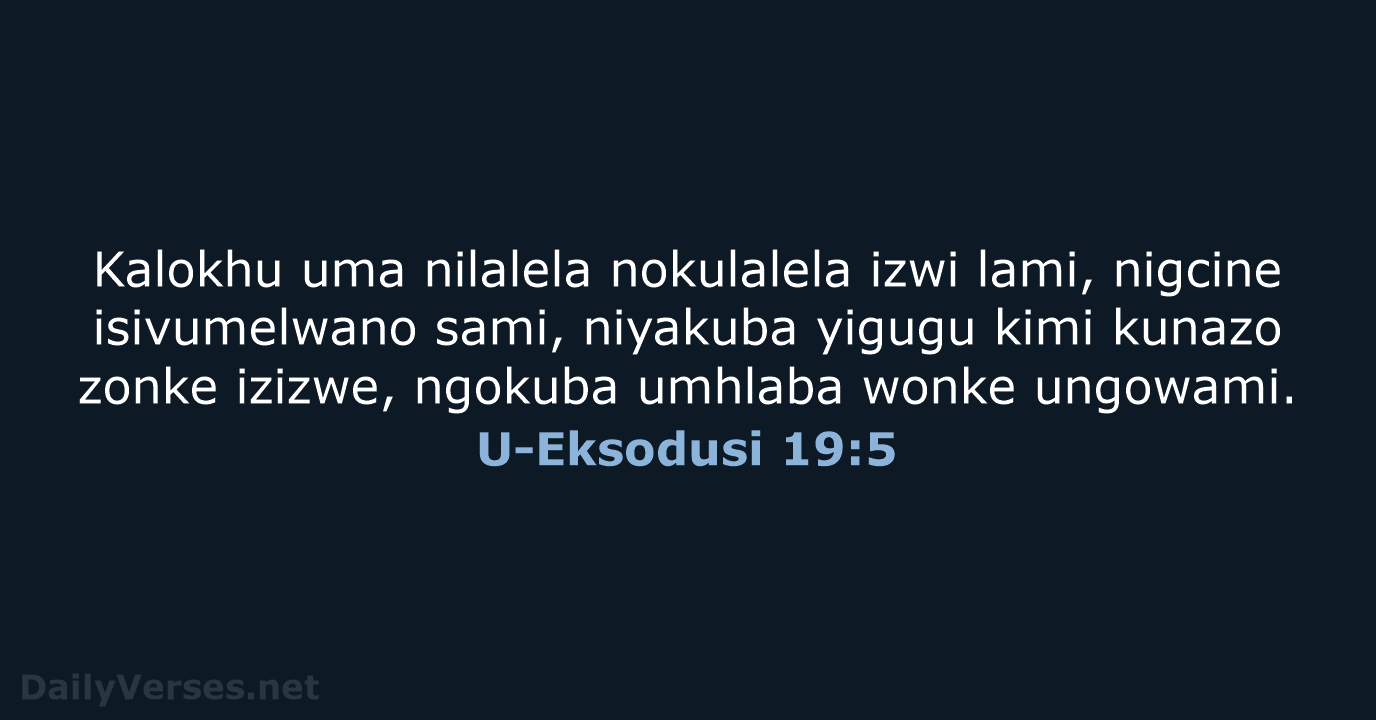 U-Eksodusi 19:5 - ZUL59