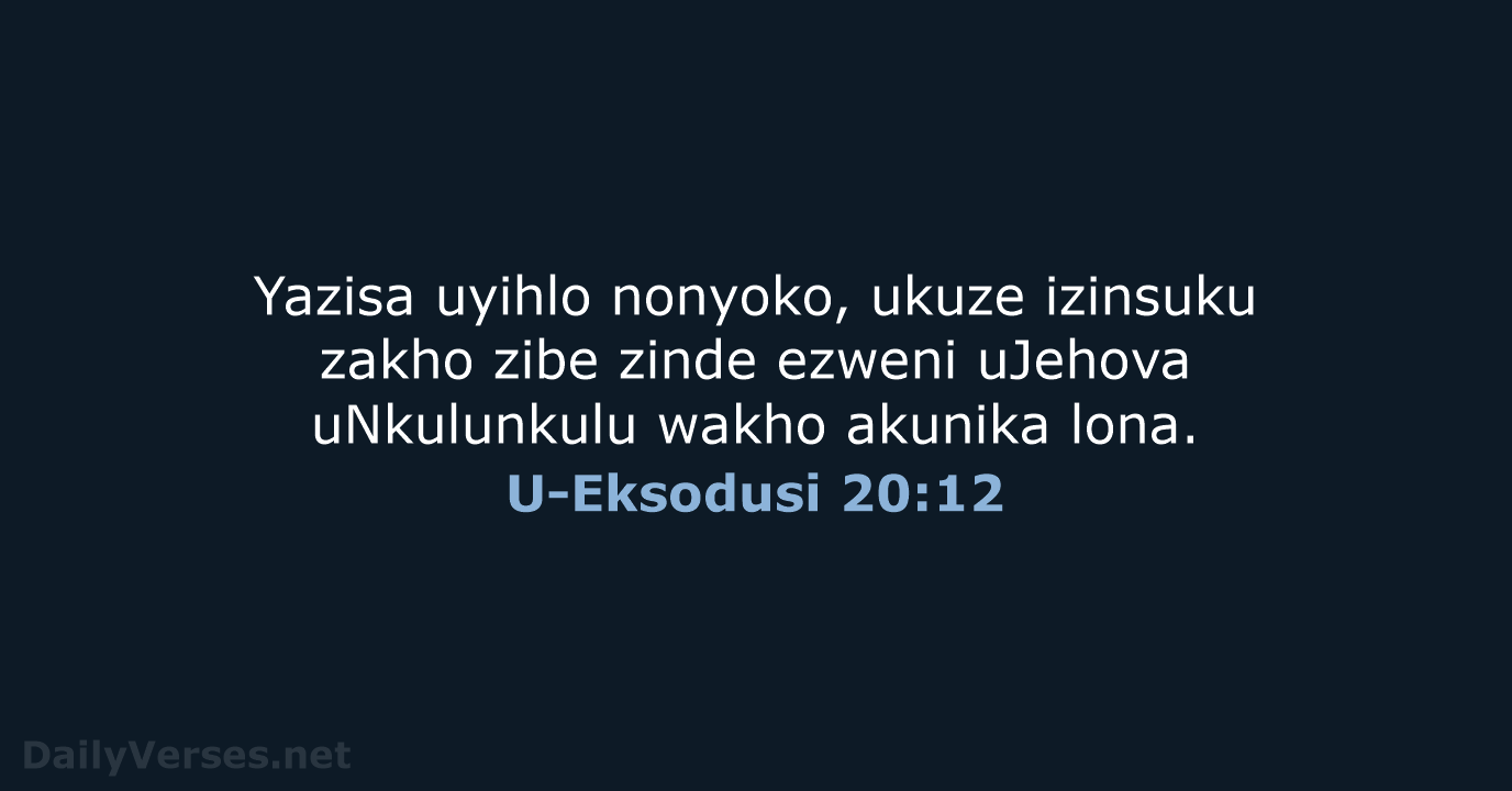 U-Eksodusi 20:12 - ZUL59