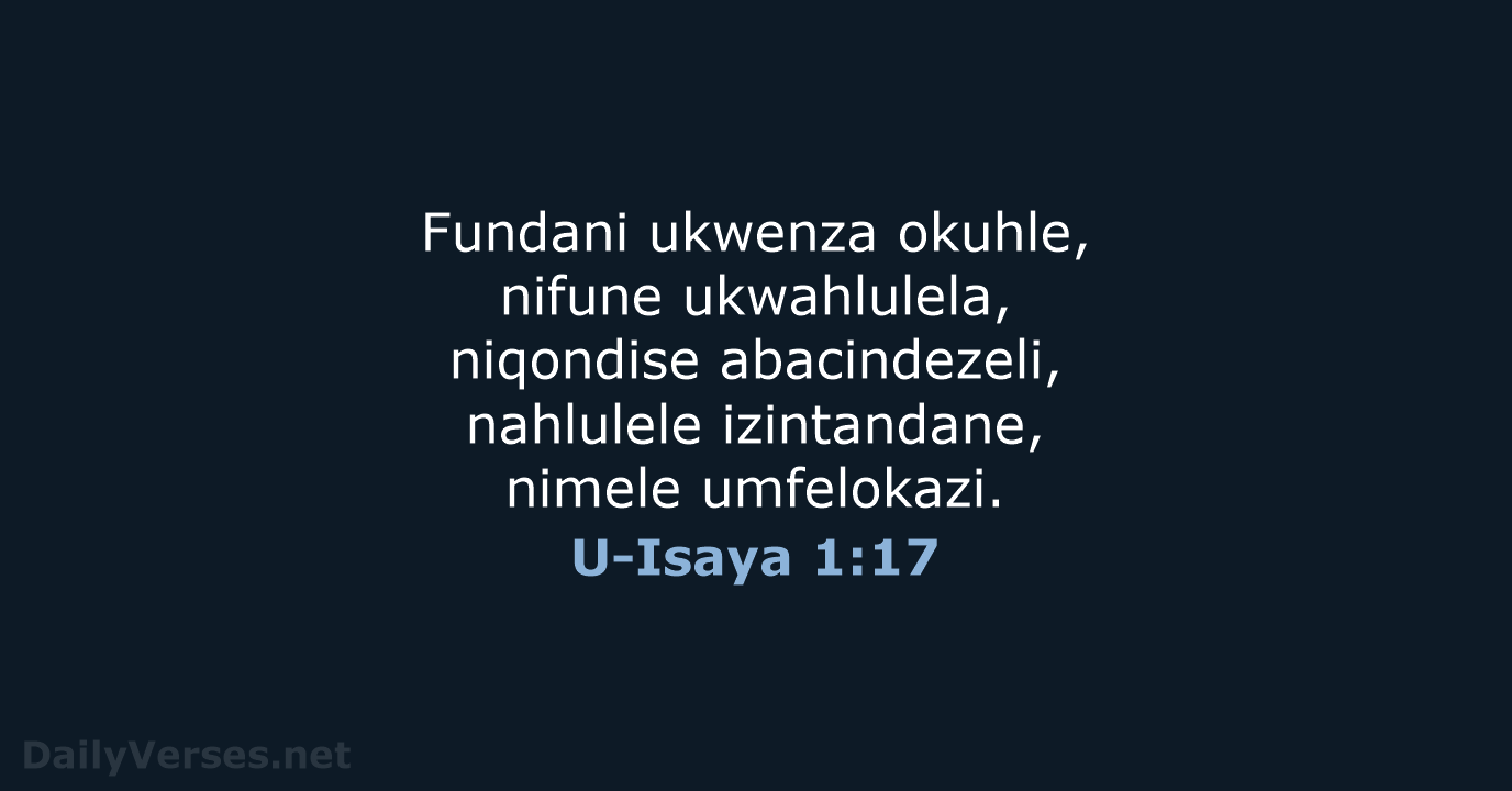 U-Isaya 1:17 - ZUL59