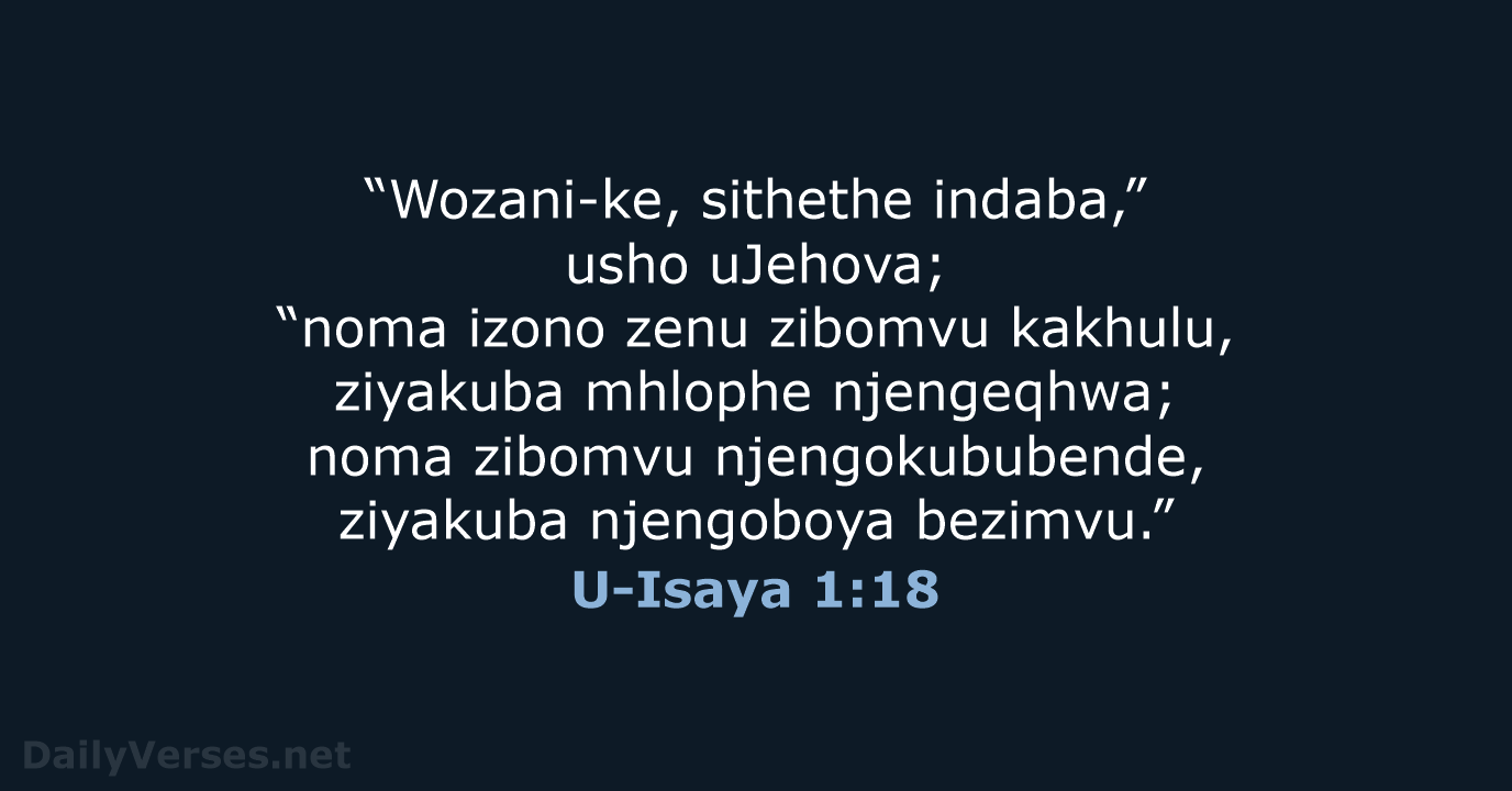U-Isaya 1:18 - ZUL59
