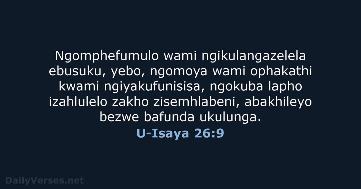 U-Isaya 26:9 - ZUL59