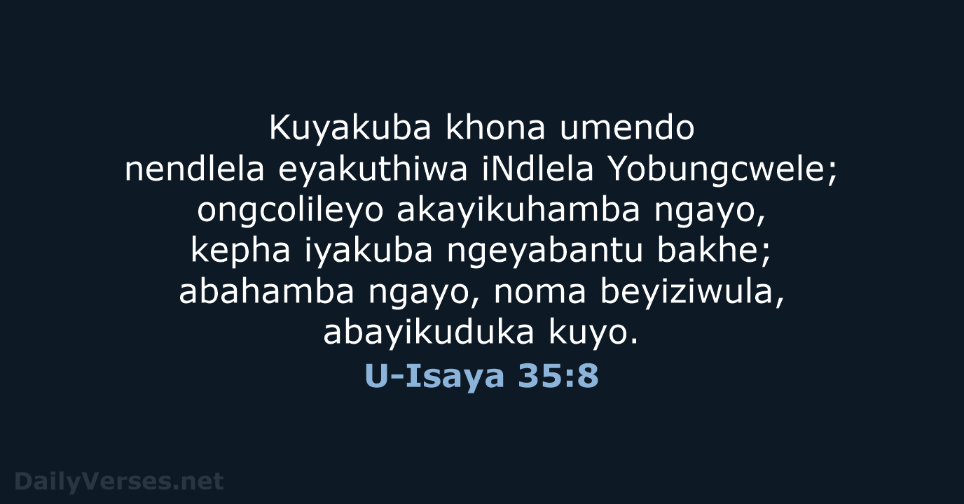 U-Isaya 35:8 - ZUL59
