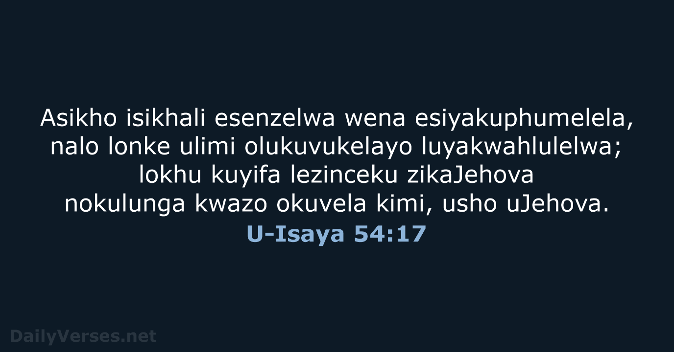 U-Isaya 54:17 - ZUL59