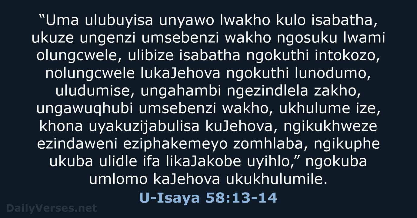 U-Isaya 58:13-14 - ZUL59