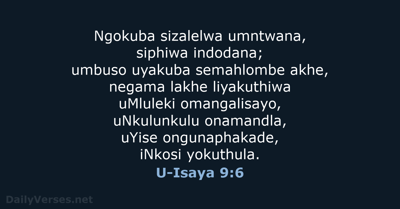 U-Isaya 9:6 - ZUL59