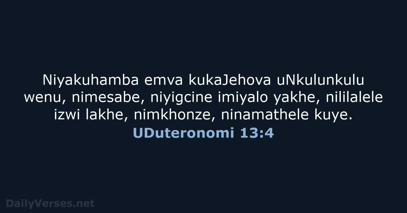 UDuteronomi 13:4 - ZUL59