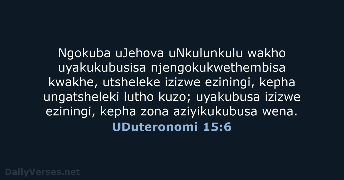 UDuteronomi 15:6 - ZUL59