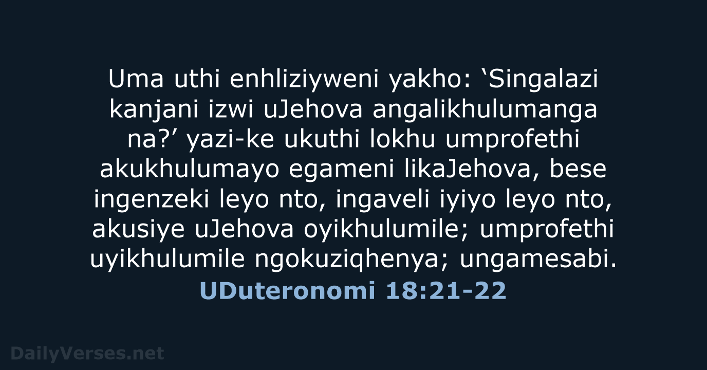 UDuteronomi 18:21-22 - ZUL59